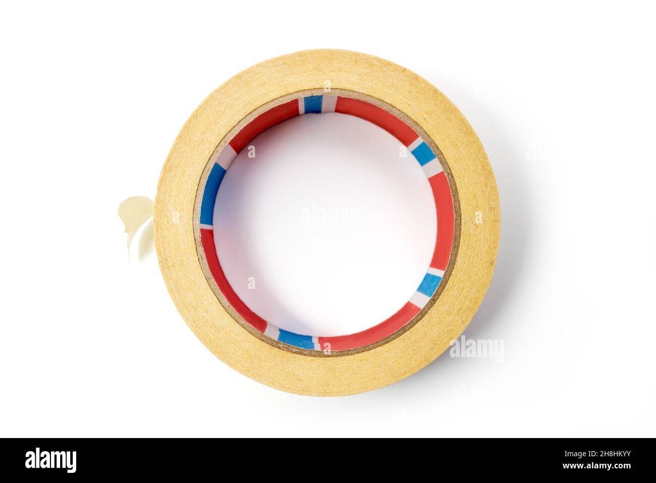 Roll of white adhesive tape isolated on a white background with clipping path Stock Photo