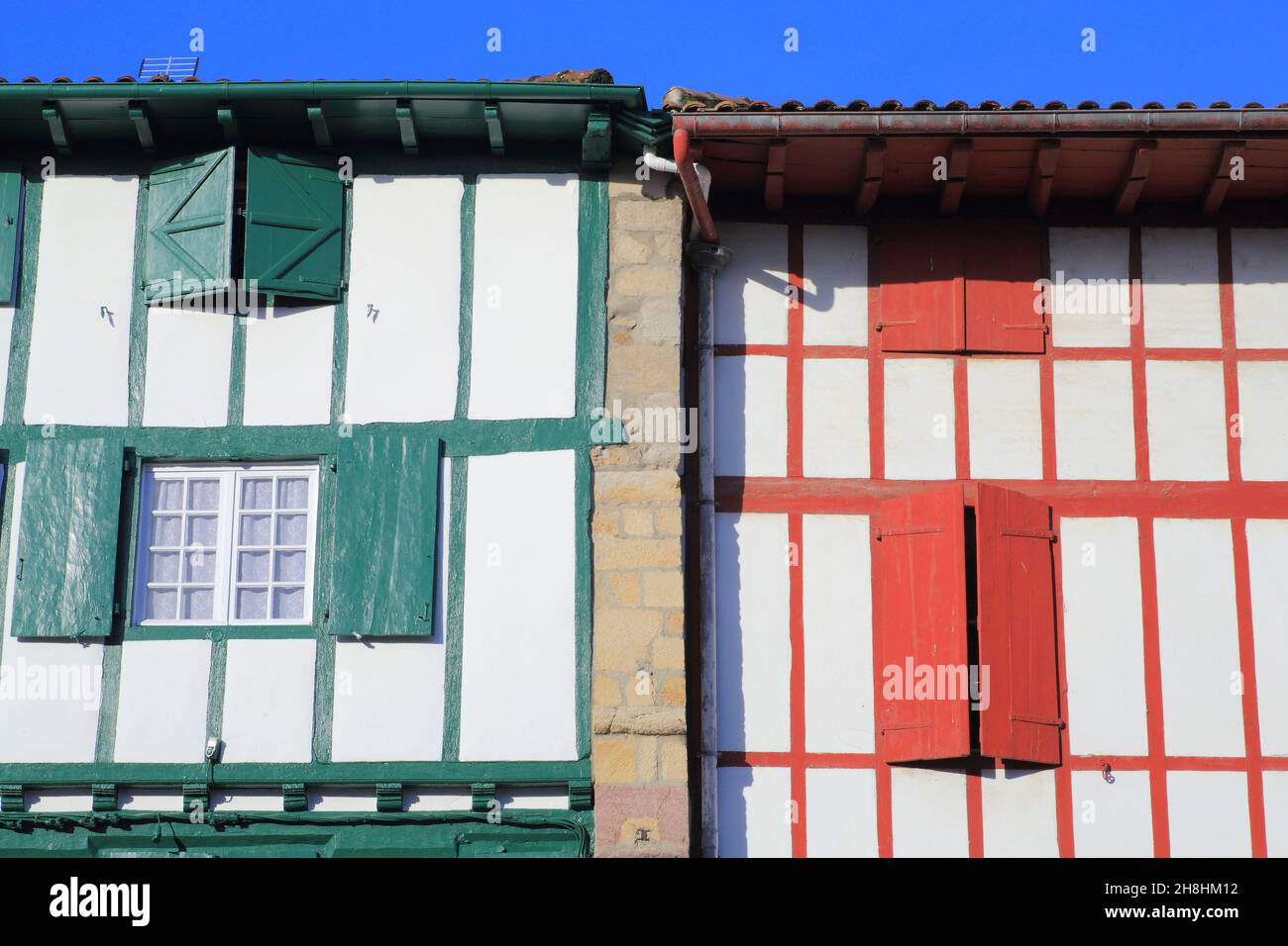France, Pyrenees Atlantiques, Basque Country, Espelette, main street ...