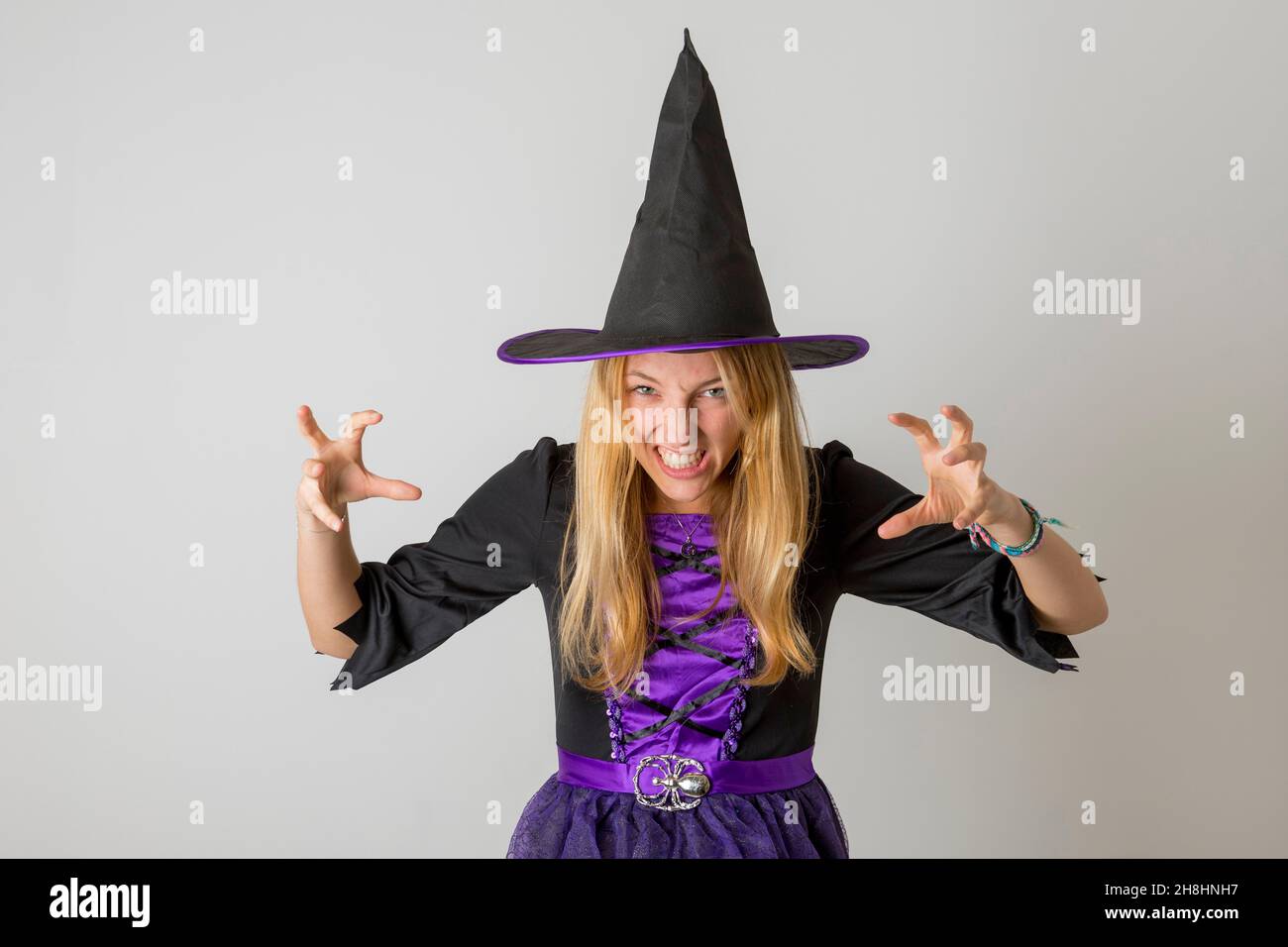 France, Paris, Halloween, young girl in witch costume Stock Photo - Alamy