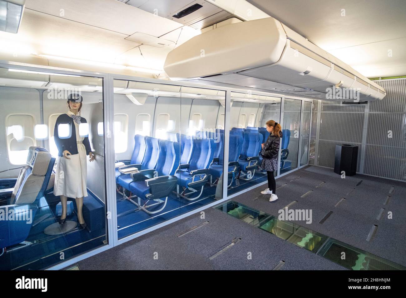 France, Seine Saint Denis, Le Bourget, Air and Space museum, interior of a Boeing 747 Stock Photo