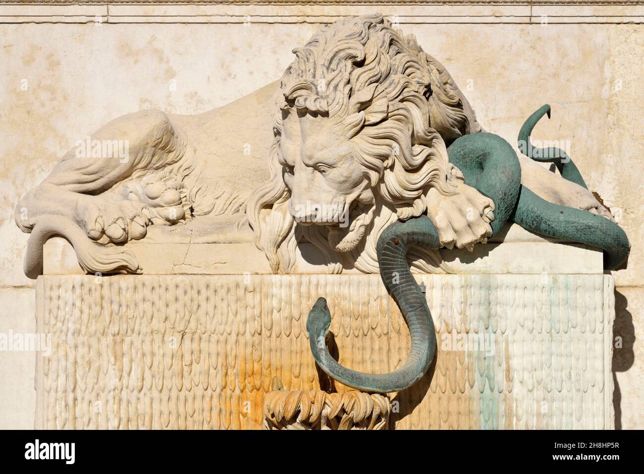 France, Isere, Grenoble, Cymaise square, the Lion and Snake fountain
