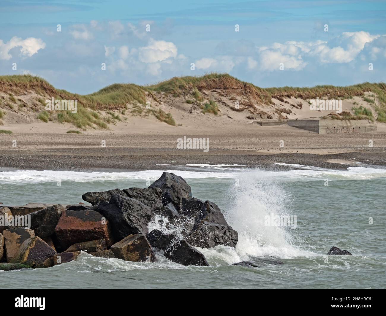 North Sea coast near Agger Tange beach in Thy National Park, Denmark Stock Photo