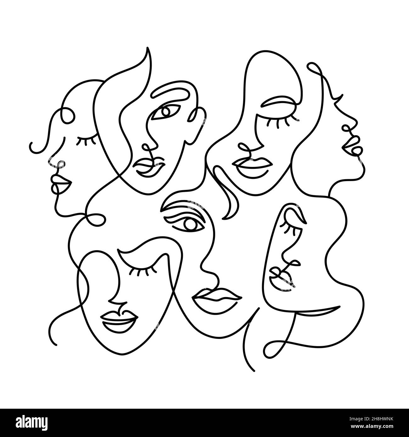 Abstract Woman In A Modern Line Art Style Stock Vector Image & Art - Alamy