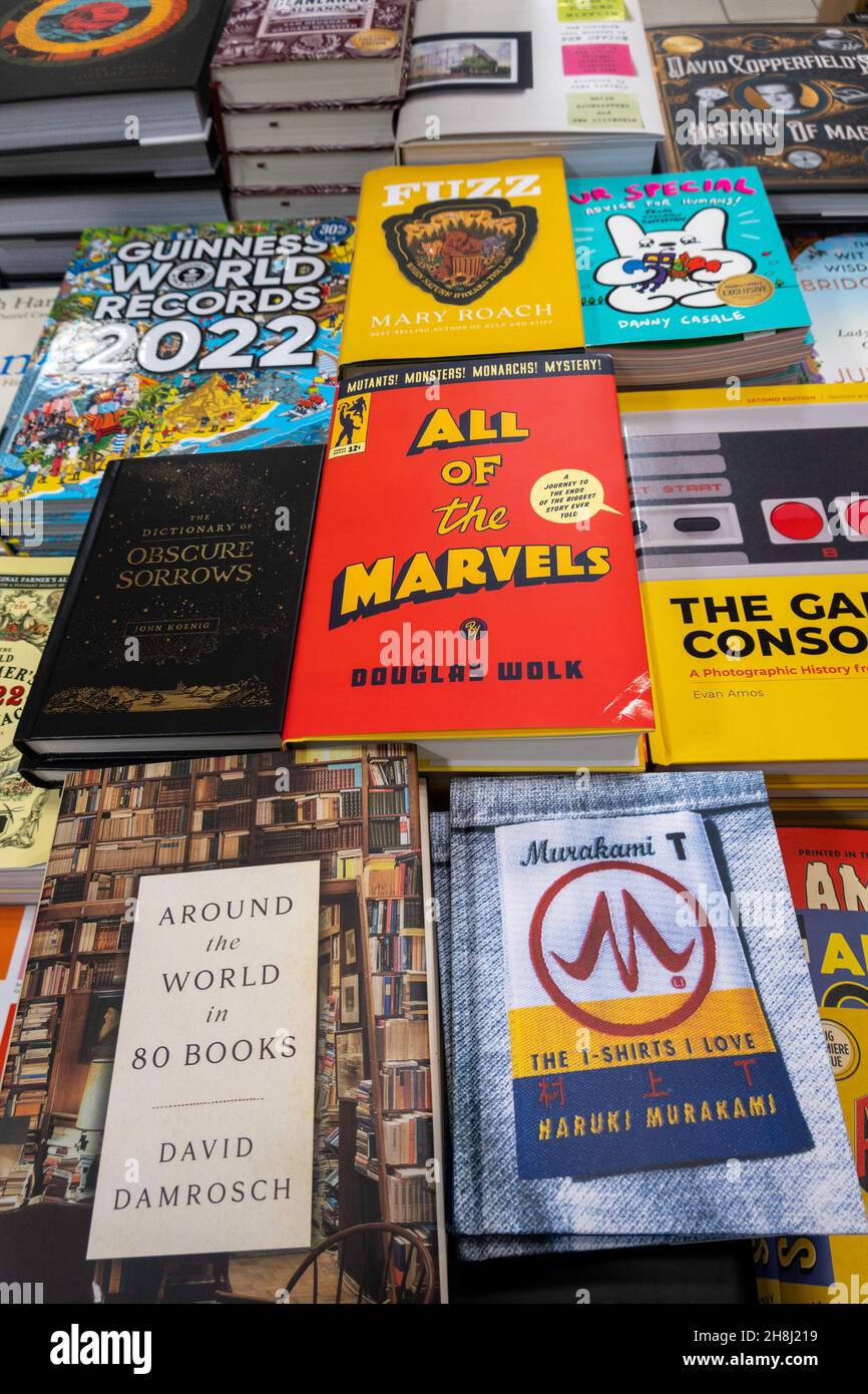 Barnes & Noble Booksellers on Fifth Avenue in New York City has a large selection of Books, USA  2021 Stock Photo
