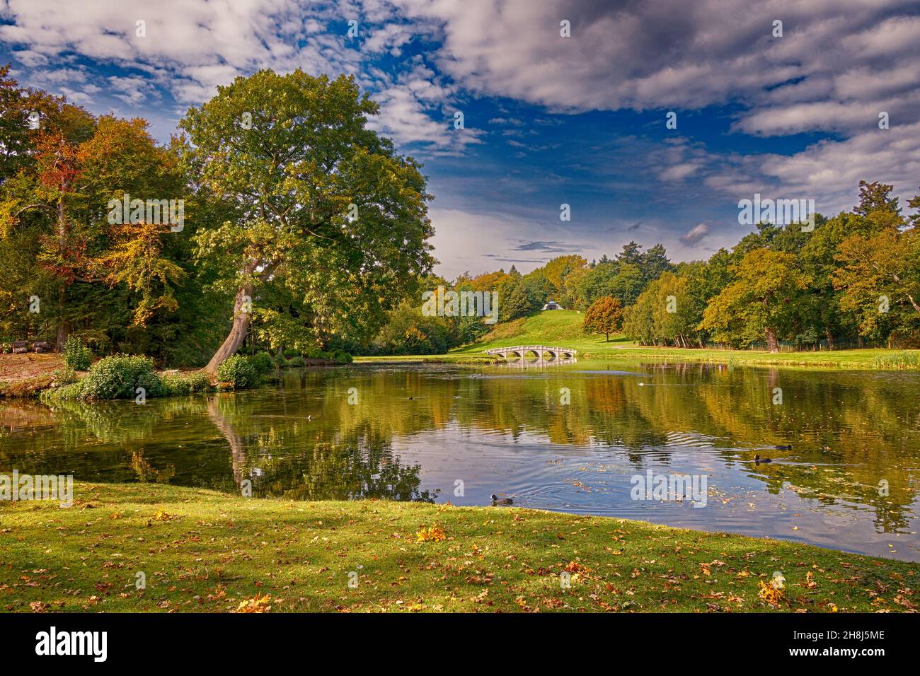 Landscape photograph of Painshill Park Cobham Surrey UK Stock Photo