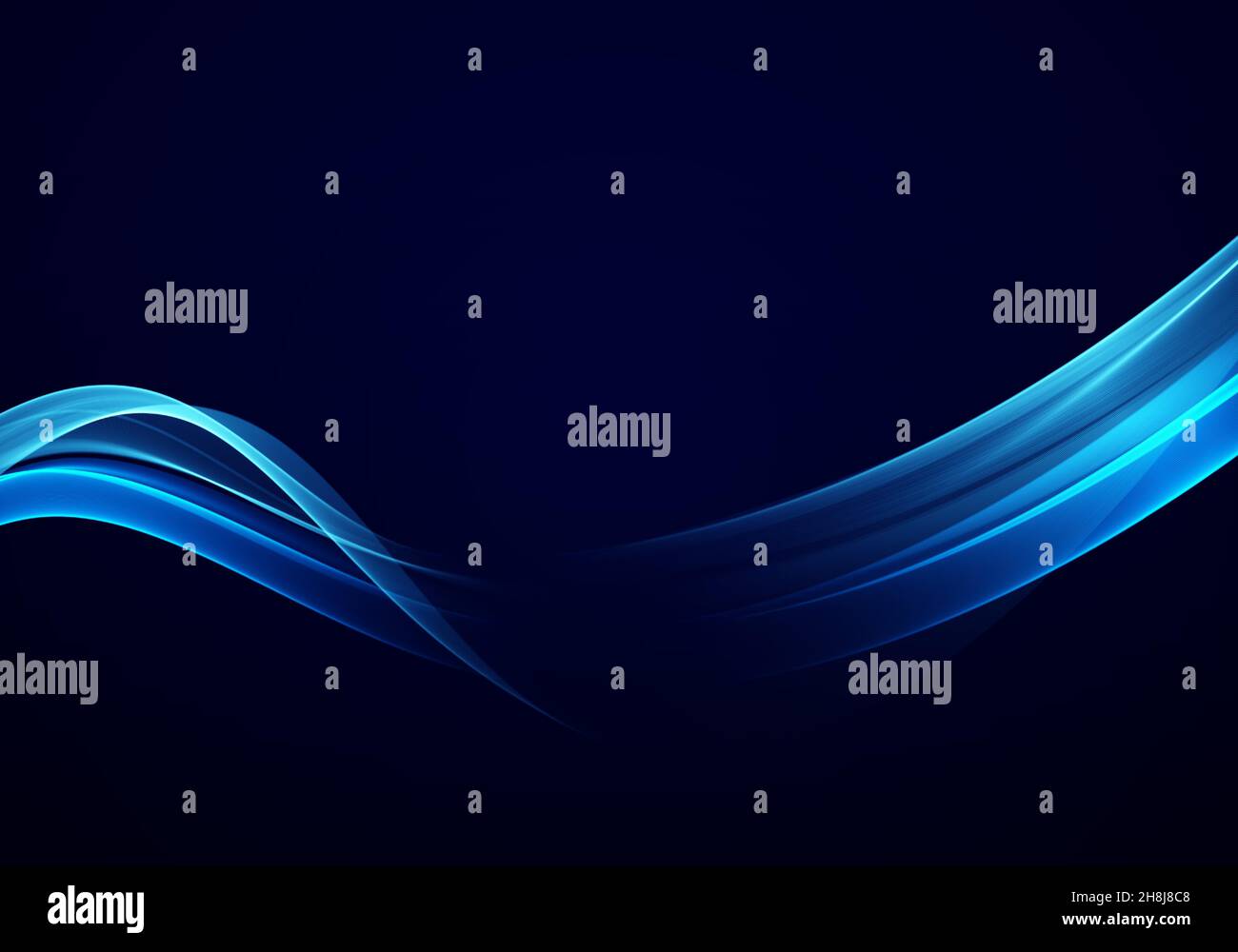 Abstract blue waves on black background.Technology background Stock ...