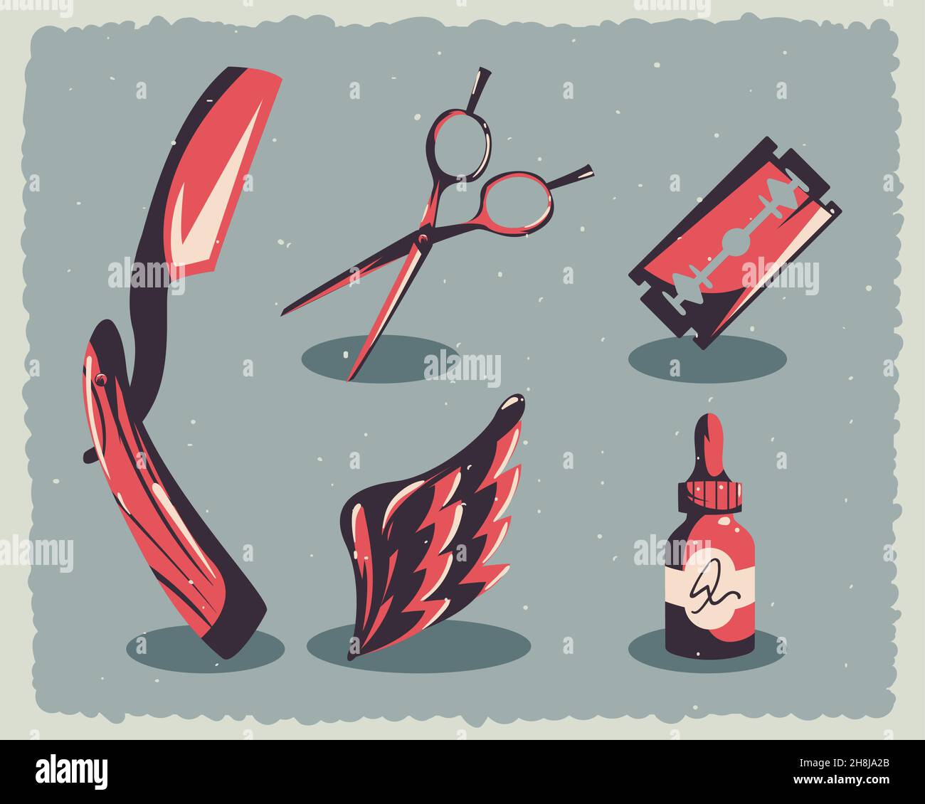 set of five barber items Stock Vector Image & Art - Alamy