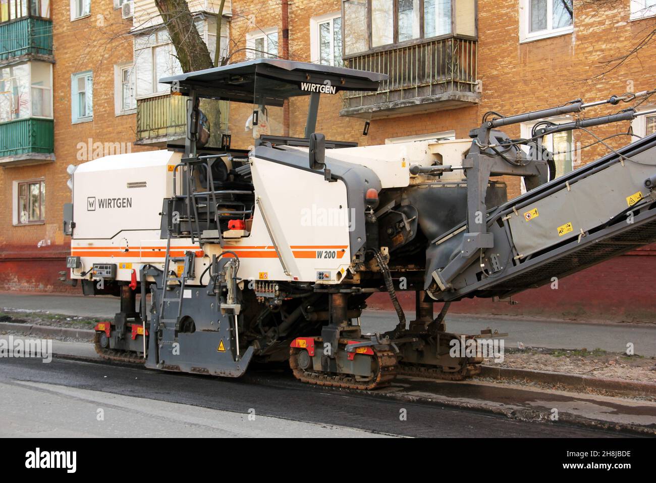 Chernihiv, Ukraine March 31, 2020 Road milling machine WIRTGEN W200