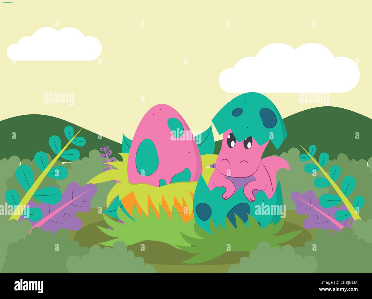 dino egg card and dino lettering Stock Vector Image & Art - Alamy