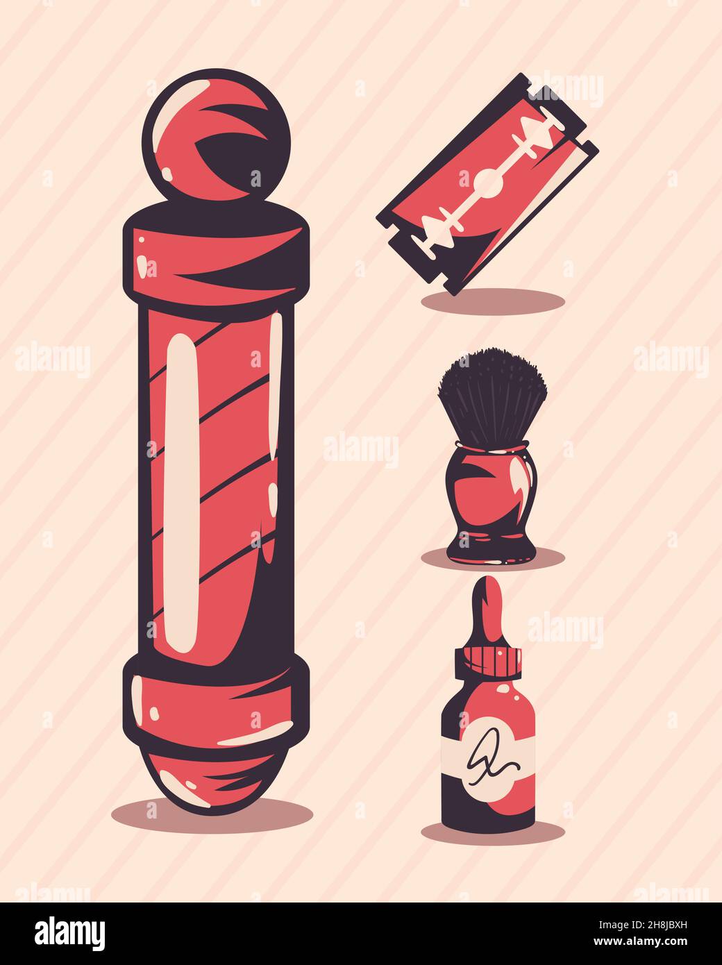 set of four barber items Stock Vector Image & Art - Alamy