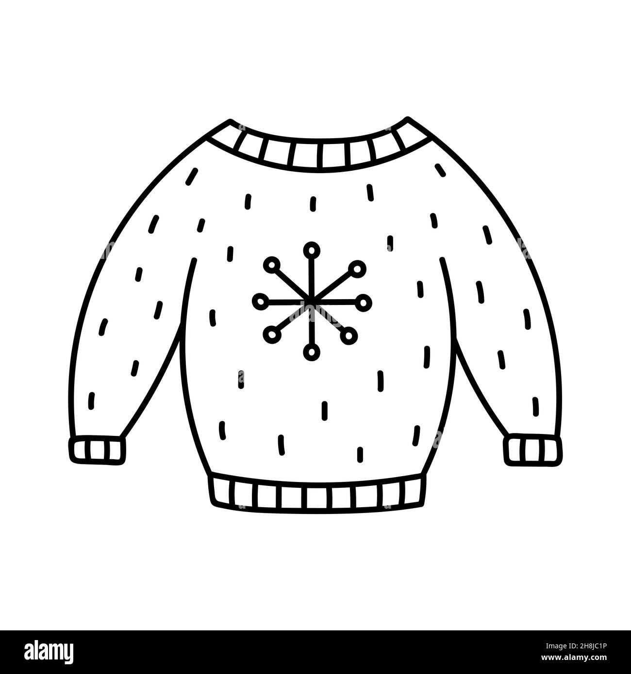 Black and White Sweater Clip Art - Black and White Sweater Image