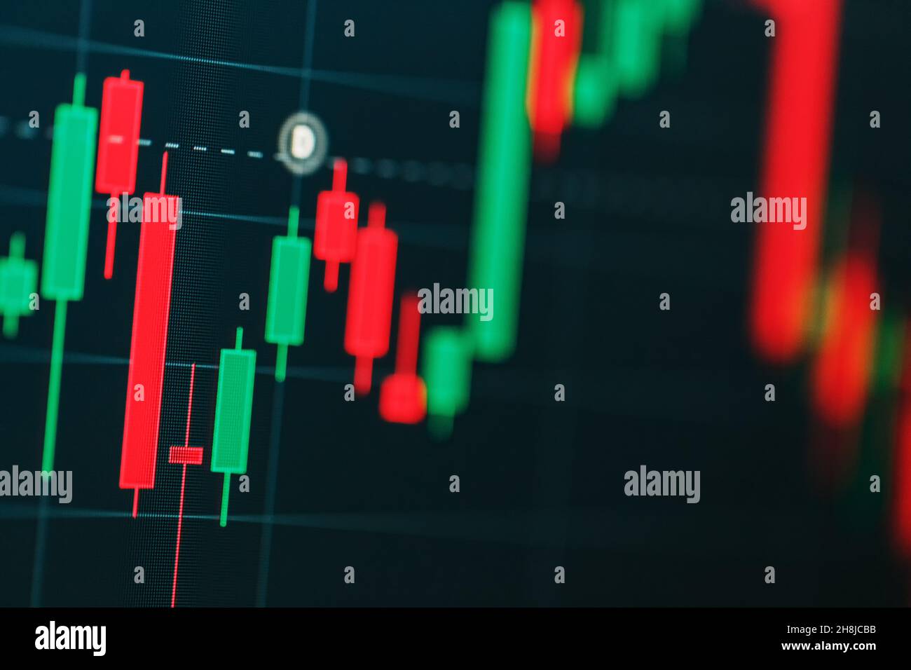 A chart of Japanese candlesticks of investment trading on the stock