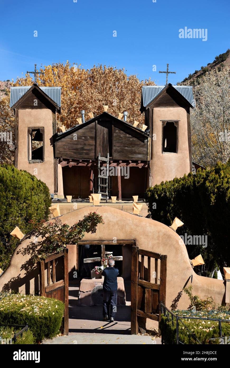 The historic Santuario de Chimayo in New Mexico is a contemporary pilgrimage site where the