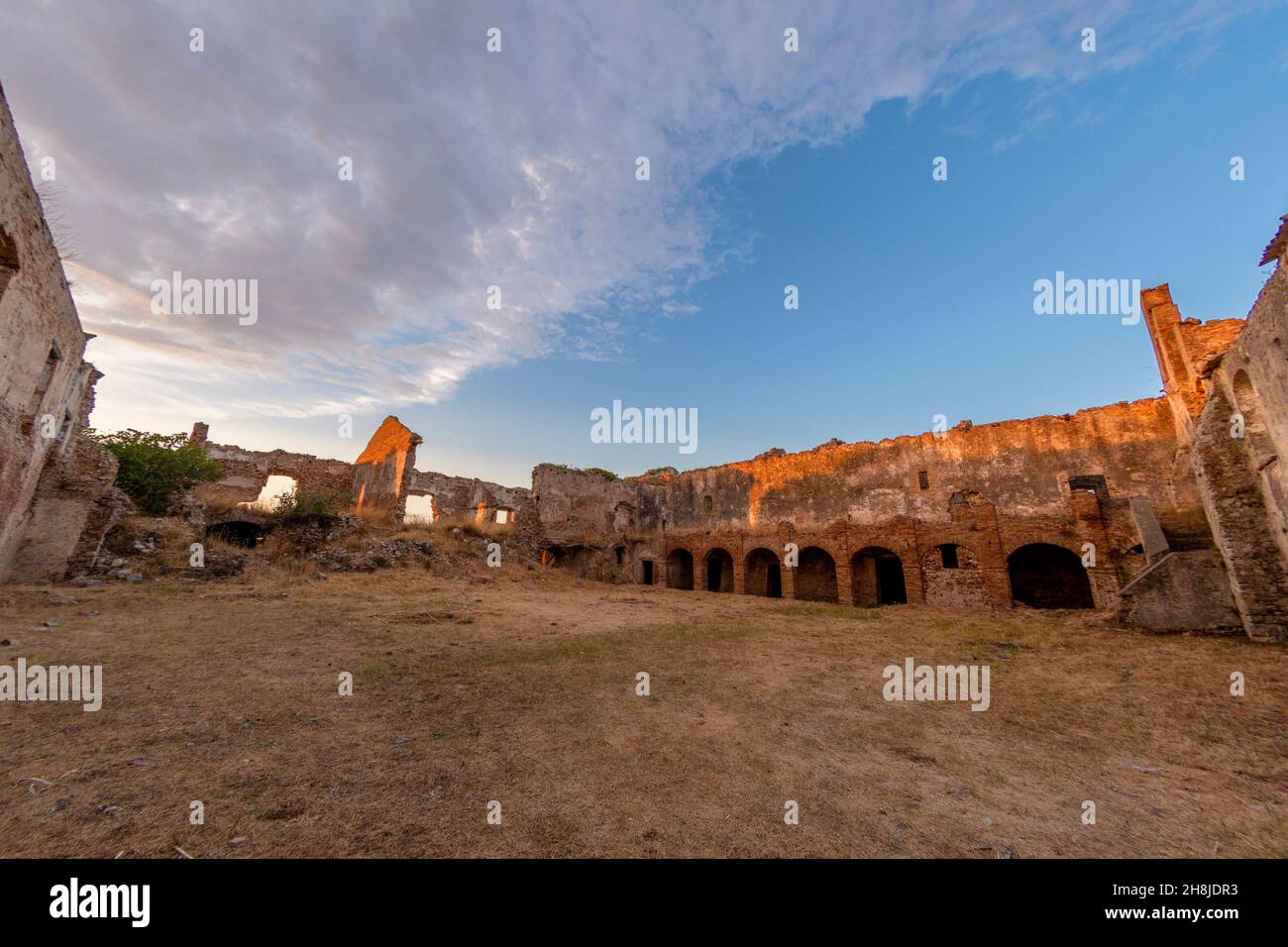 View of the ancient Abbey of Sant'Agata Martire in Puglia - Italy Stock Photo