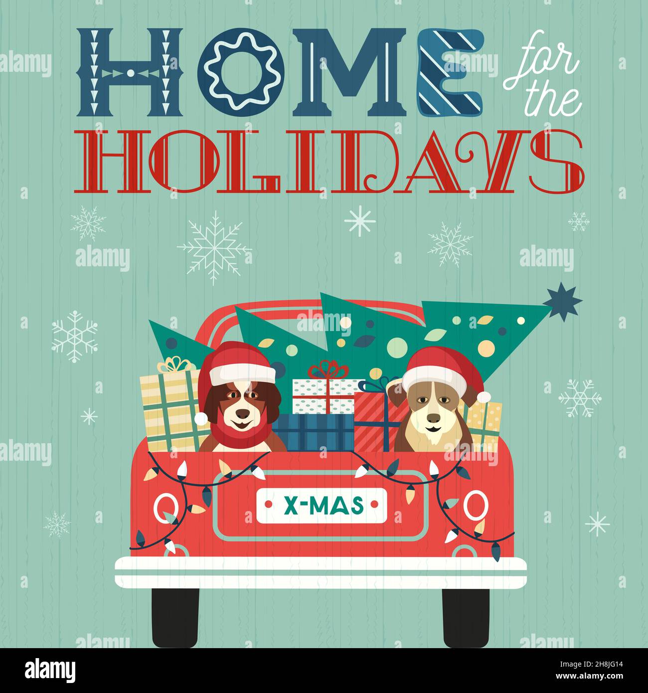 Home for holidays hand drawn vector poster Stock Vector Image &amp; Art - Alamy