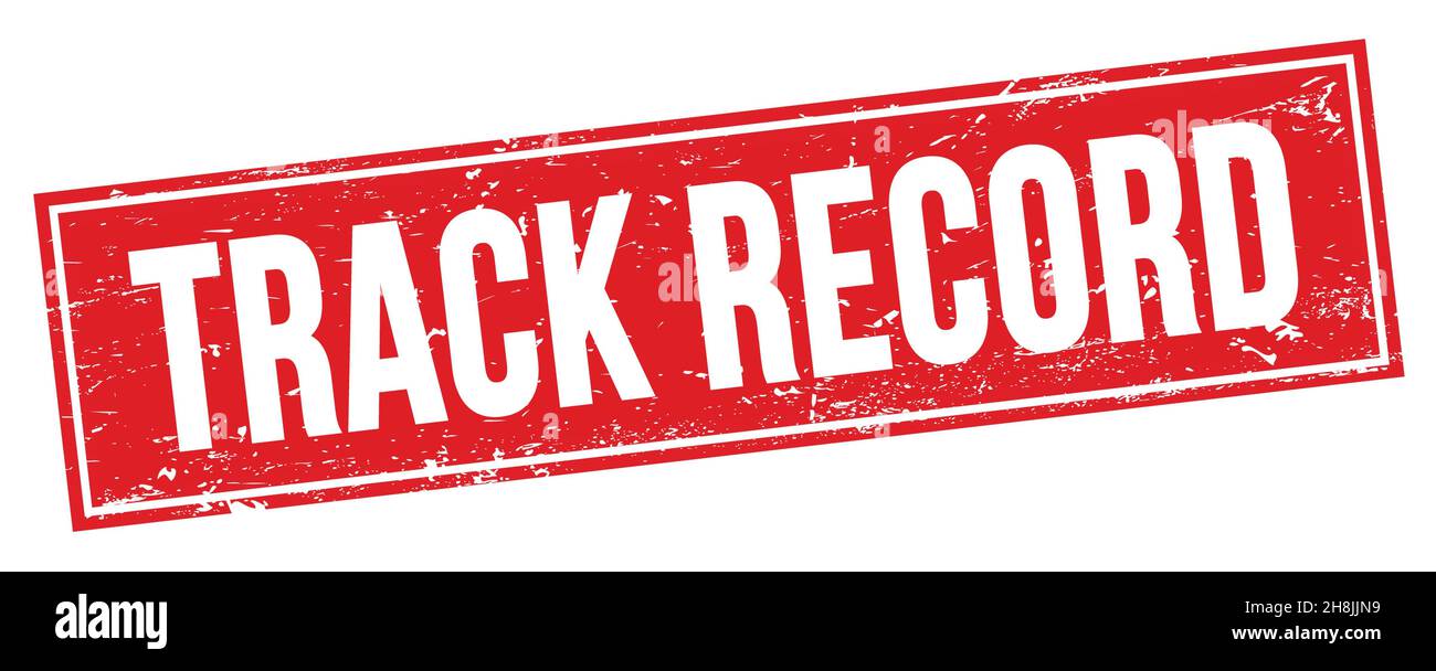 TRACK RECORD text on red grungy rectangle stamp sign Stock Photo - Alamy