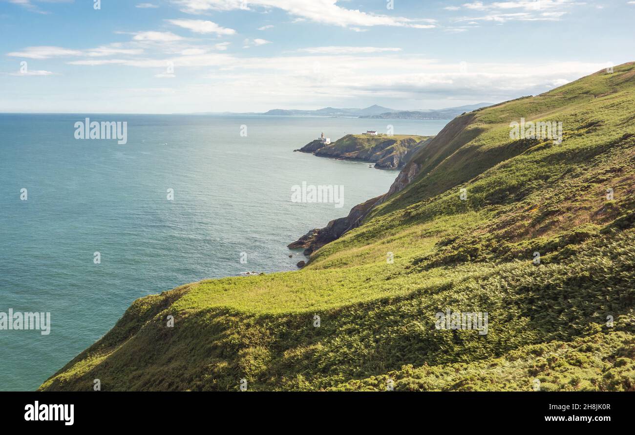 View of Dublin Bay on a sunny day from Howth Head peninsula near Dublin, Ireland. Stock Photo