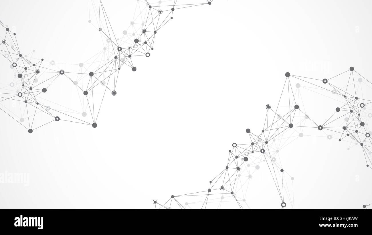 Geometric abstract background with connected lines and dots ...