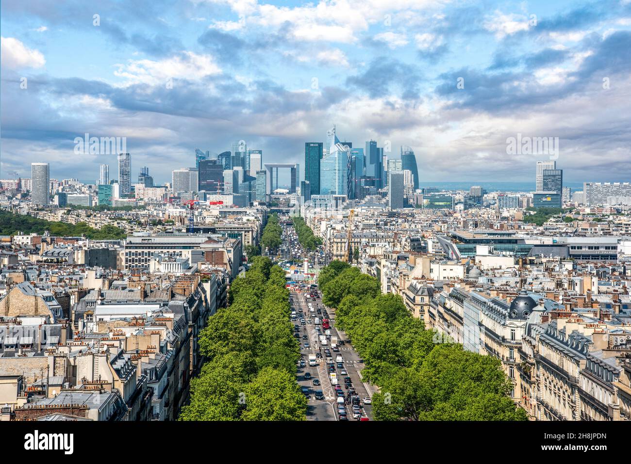 Arc de triomphe paris birds eye hi-res stock photography and images - Alamy