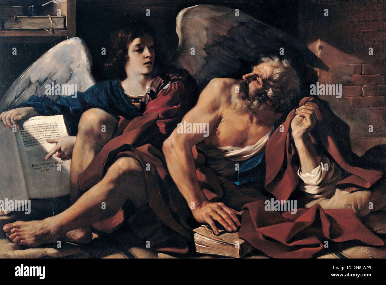 Saint Matthew and the Angel, 1622, by Guercino Stock Photo