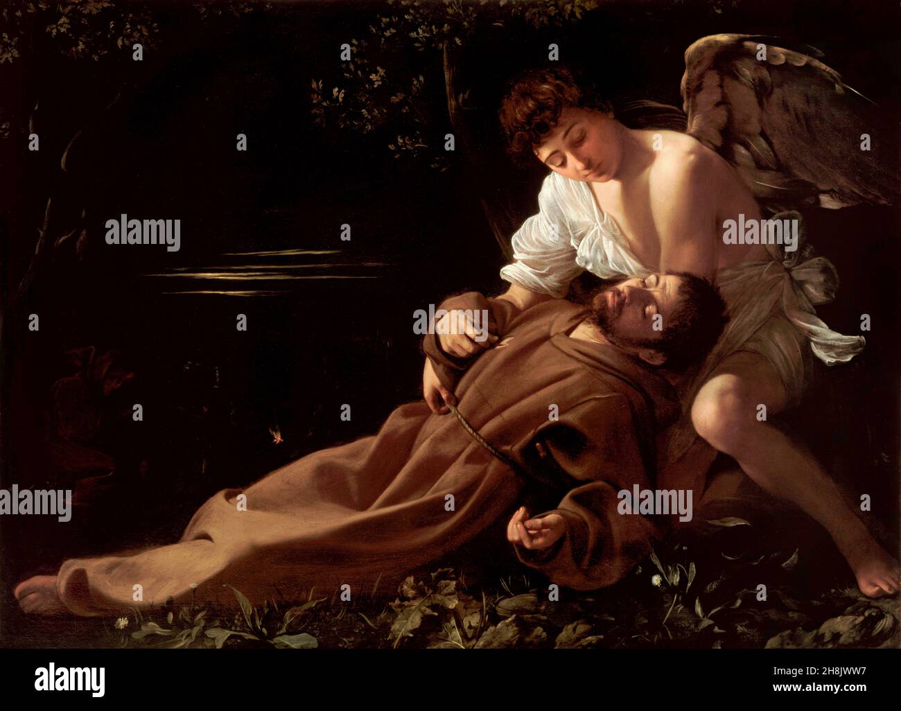 Saint Francis of Assisi in Ecstasy (c. 1595), by Caravaggio Stock Photo