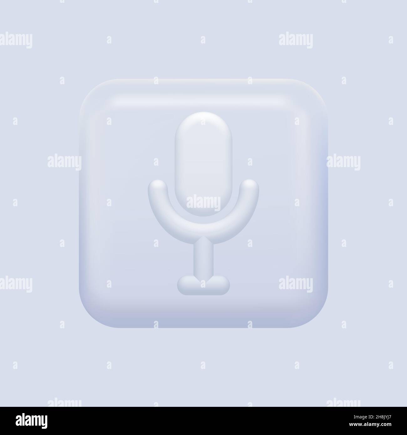 Microphone Icon. White Icon Set. Isolated Element. Vector illustration Stock Vector