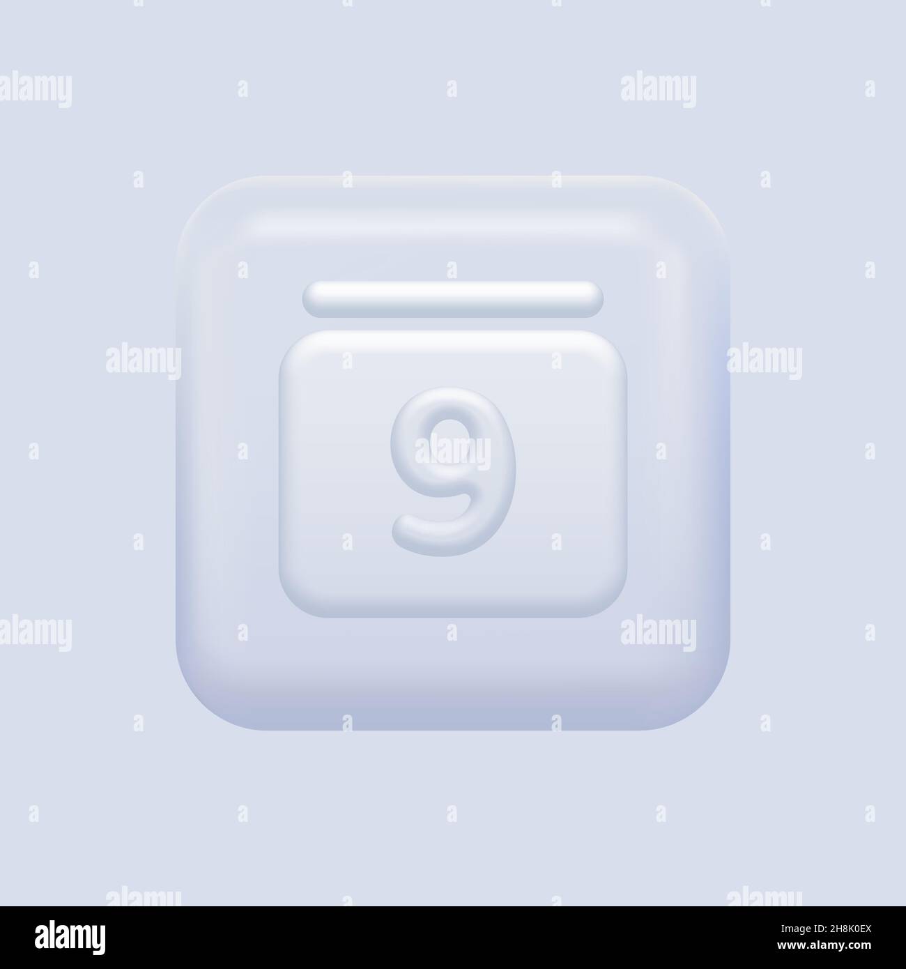 White Calendar Icon. Isolated Button. Vector illustration Stock Vector