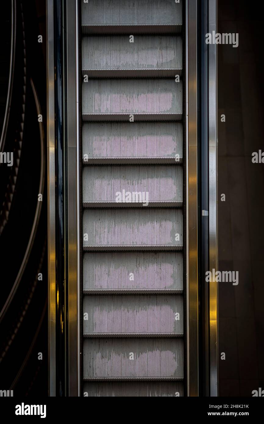 Escalator - shopping center Petersbogen in Leipzig, Germany Stock Photo