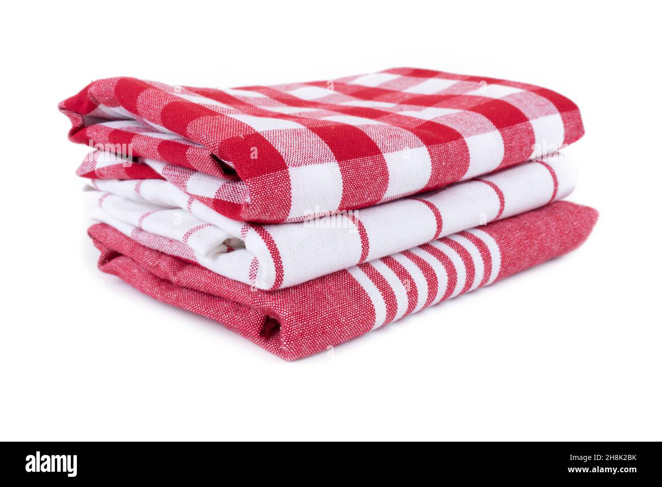 Isolated folded red checkered picnic kitchen towels Stock Photo Alamy
