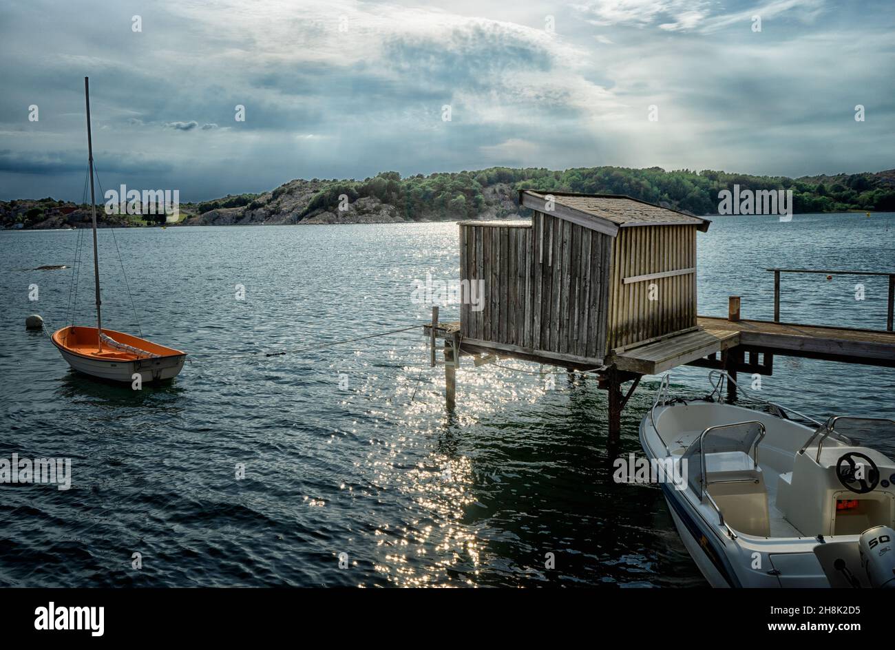 a boathouse in the swedish archipelago Stock Photo Alamy