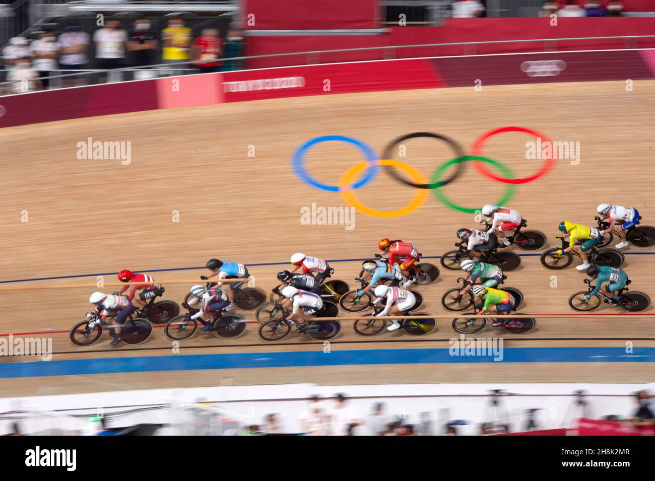 The women’s omnium event during the Tokyo 2020 Olympic Games. Stock Photo
