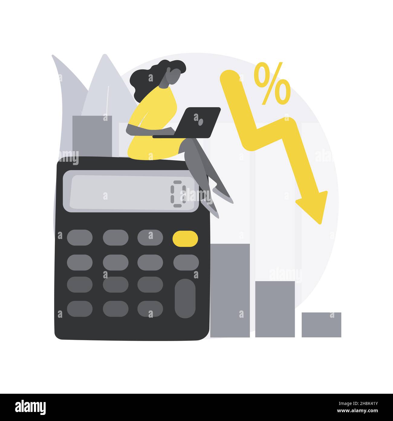 Calculating loss abstract concept vector illustration. Stock Vector