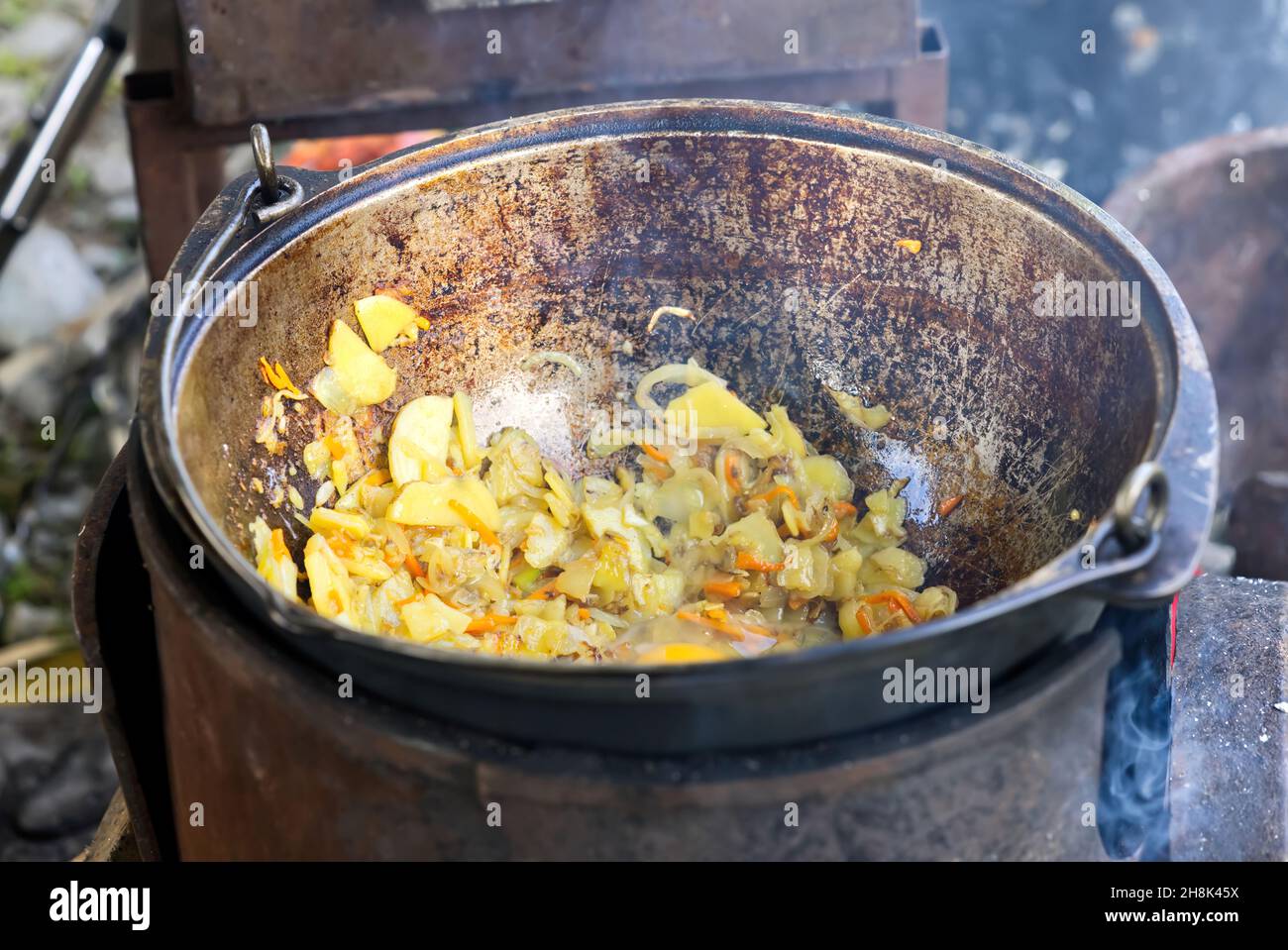 Old Fashion Charcoal Stove With Sticky Rice Cooking Pot Stock Photo,  Picture and Royalty Free Image. Image 42082057.