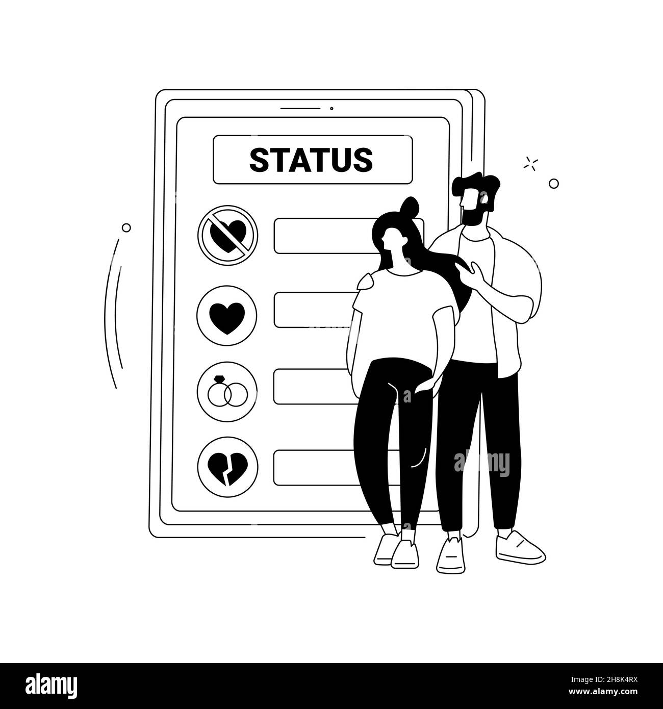 Relationship status abstract concept vector illustration Stock Vector