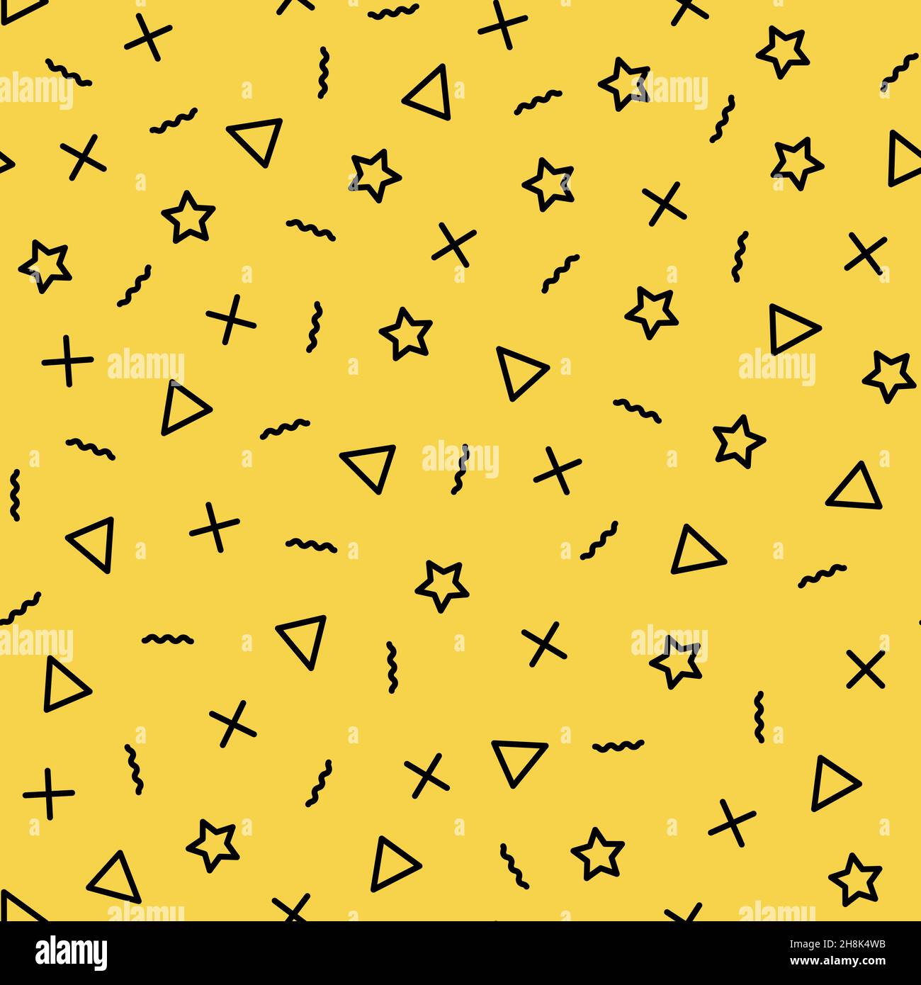 Geometric seamless pattern in thin line style. Stock Vector