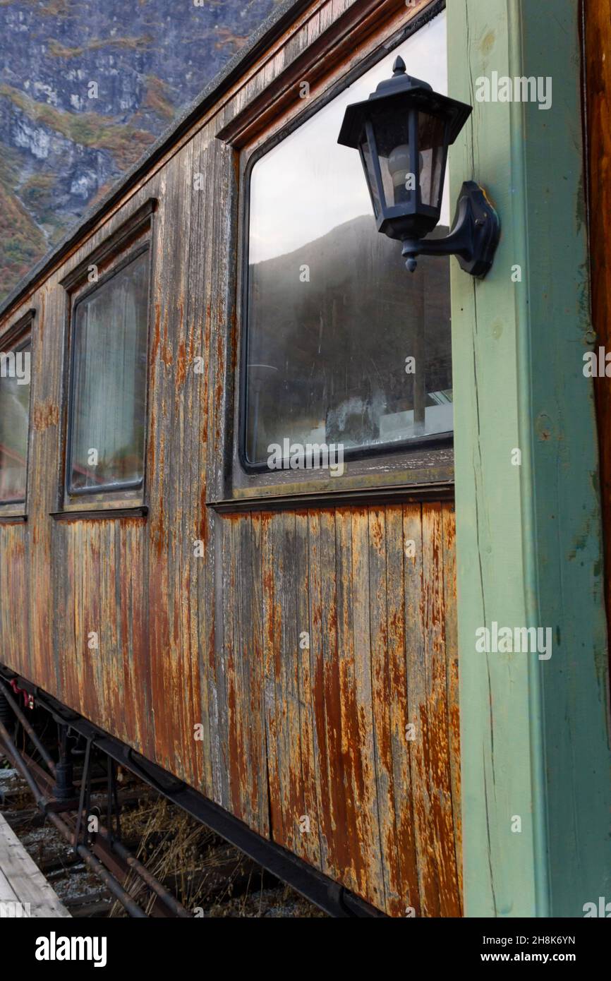 Old rusty wooden train Stock Photo - Alamy