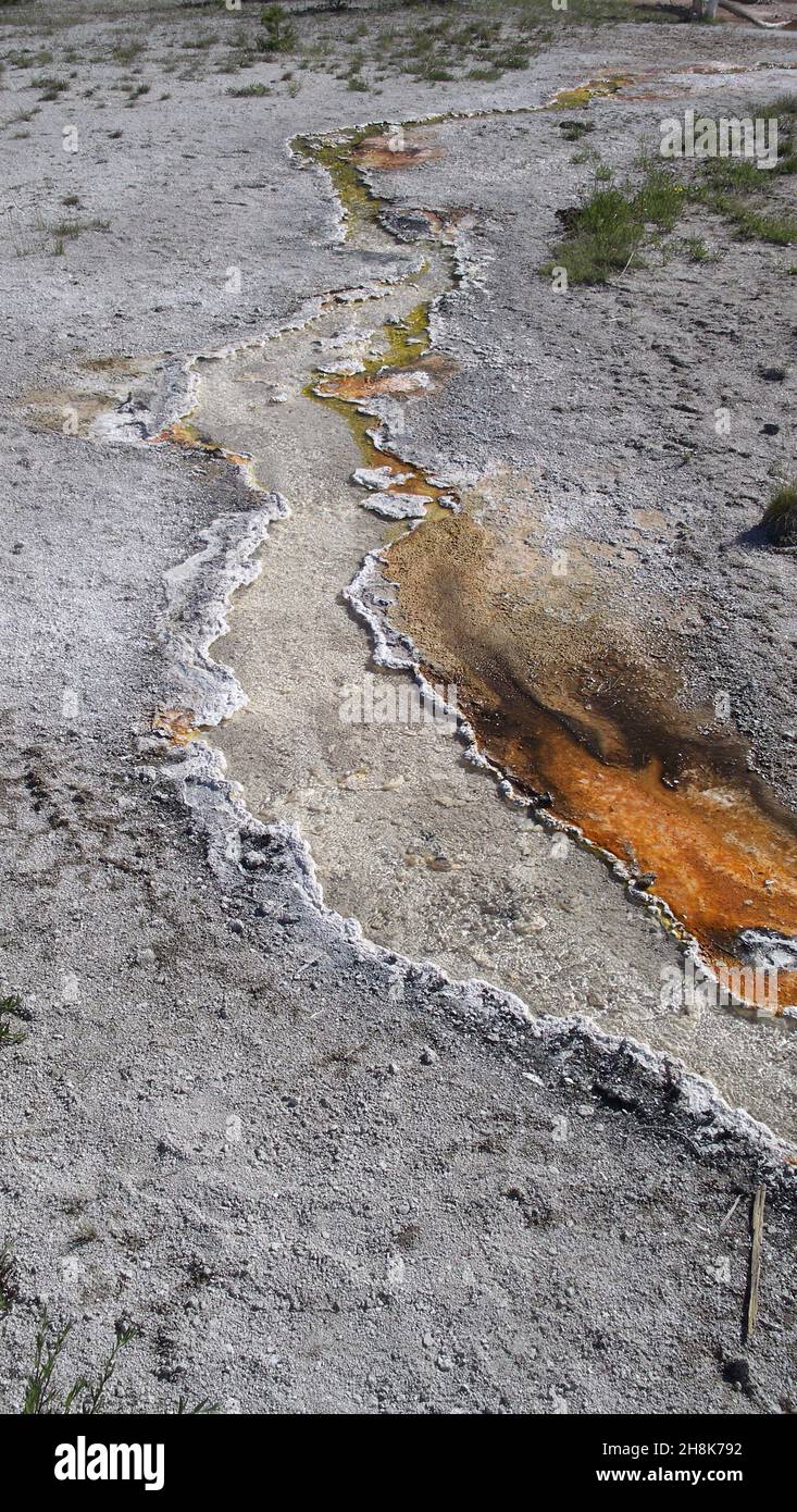 mineral hot spring stream at a geographical location Stock Photo - Alamy