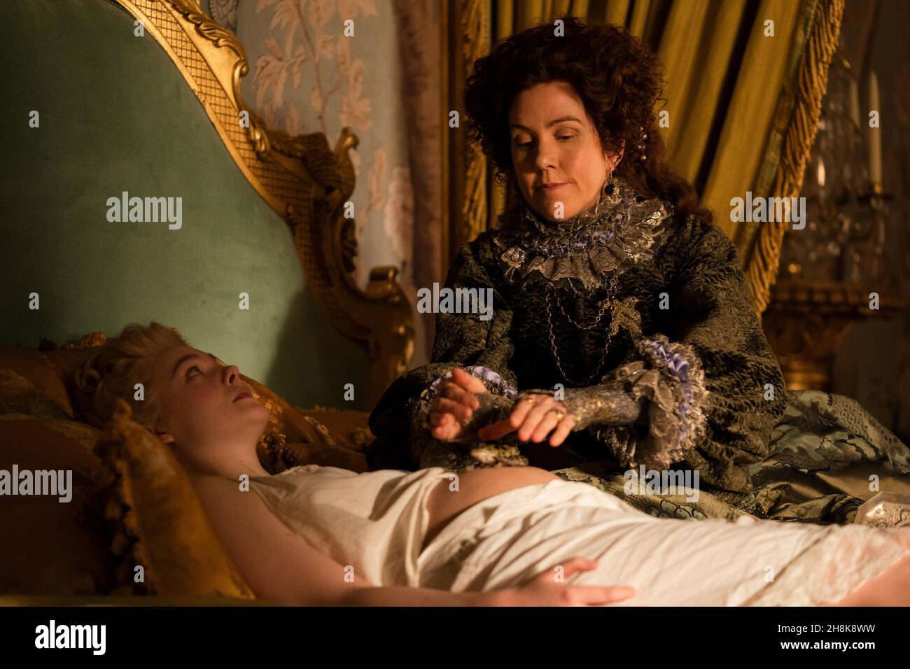 THE GREAT, from left: Elle Fanning, Belinda Bromilow, The Devil's Lunch