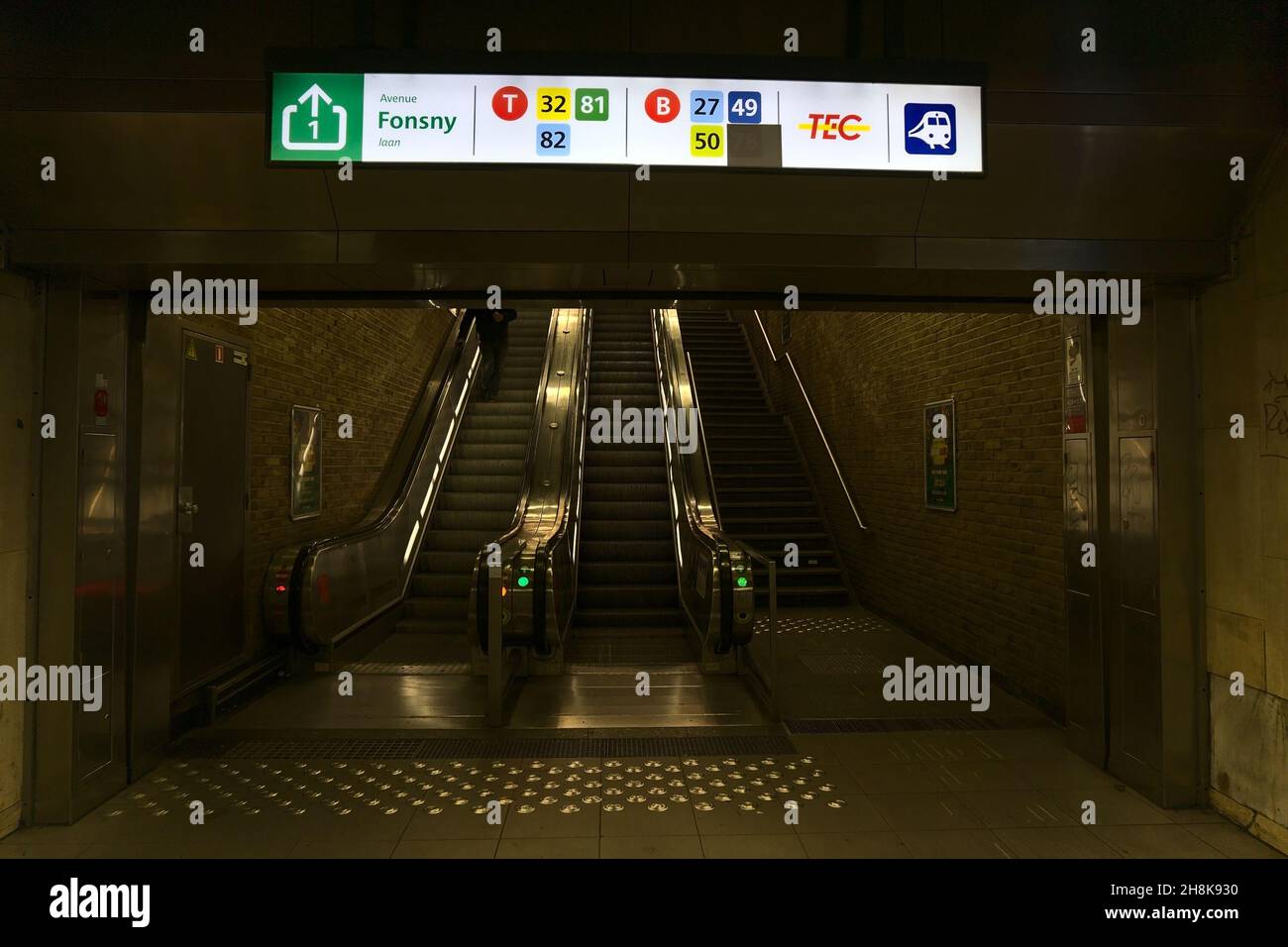 BRUSSELS, BELGIUM Oct 30, 2019 A view of MidiZuid train station in Brussels, Belgium Stock