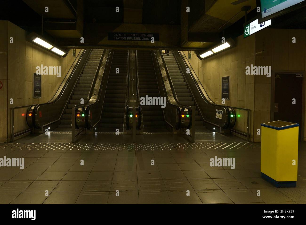 BRUSSELS, BELGIUM Oct 30, 2019 A view of MidiZuid train station in Brussels, Belgium Stock