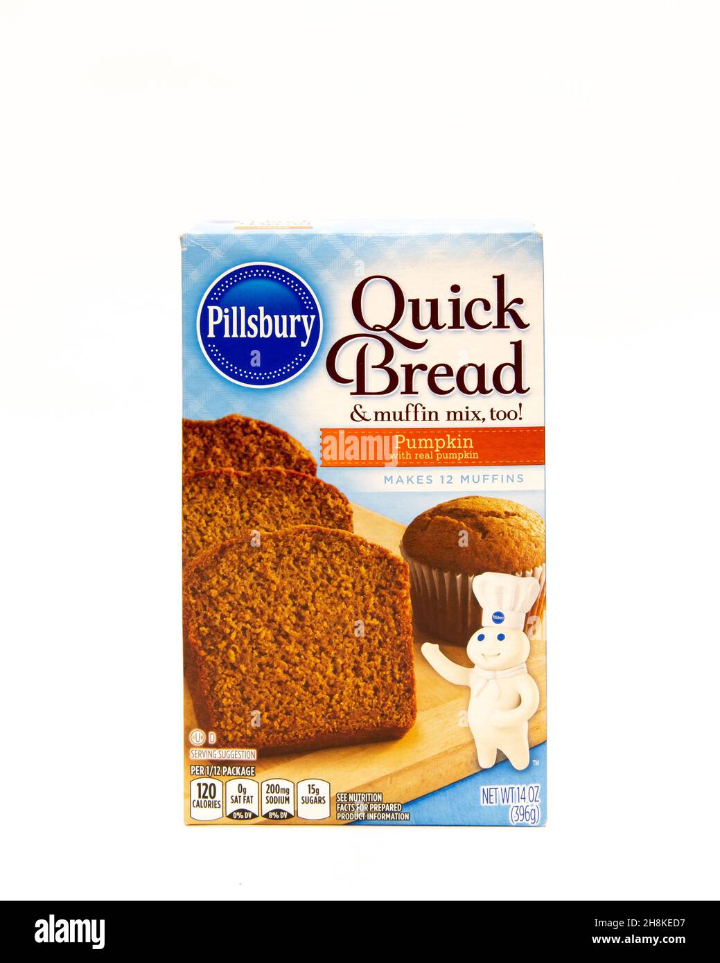 A box of Pillsbury Pumpkin Quick Bread and muffin mix Stock Photo