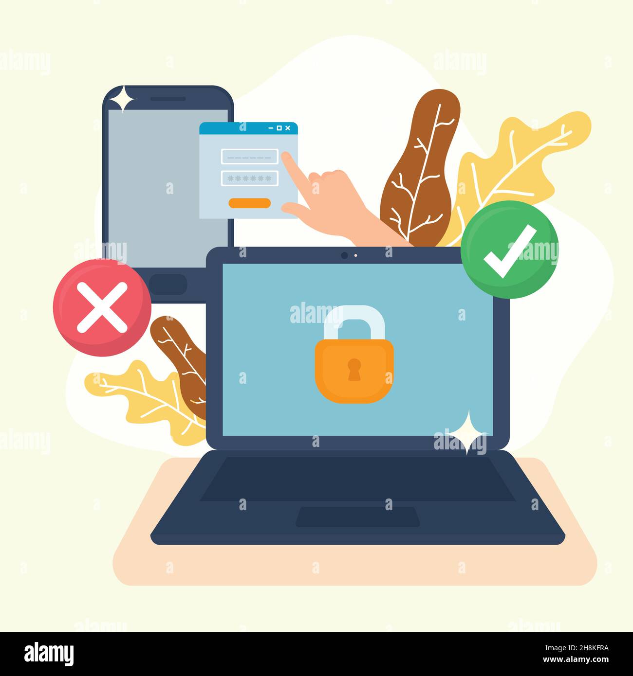 safety password card with items Stock Vector Image & Art - Alamy