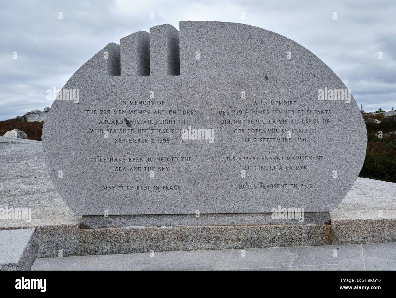 Memorial to the victims of Swissair 111 flight crash of the coast of