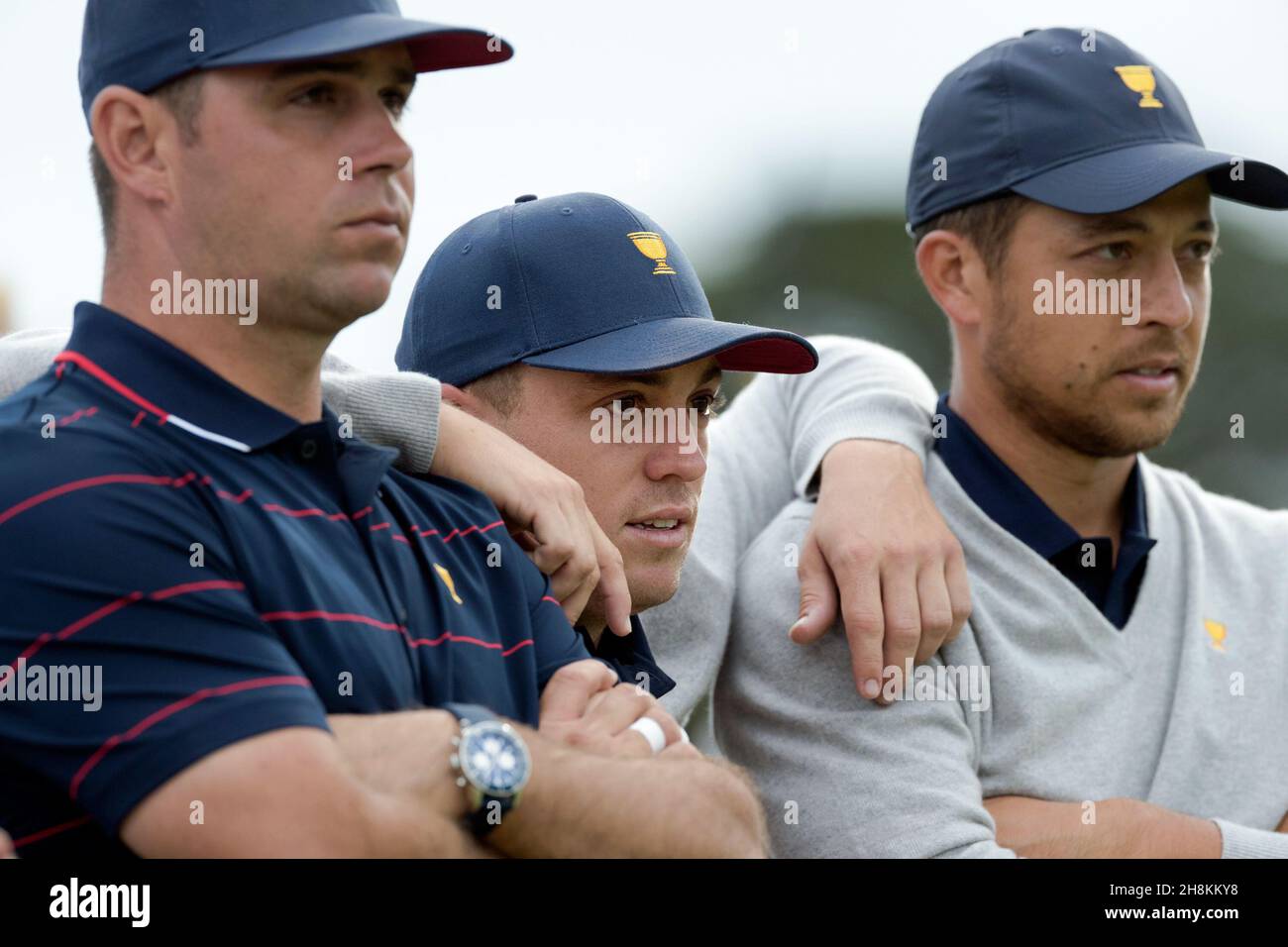 Garry Woodland of team USA, Patrick Cantlay of team USA and Xander Schauffele of team USA during round 3 of The Presidents Cup Credit Speed Media/Alamy Live News Stock Photo