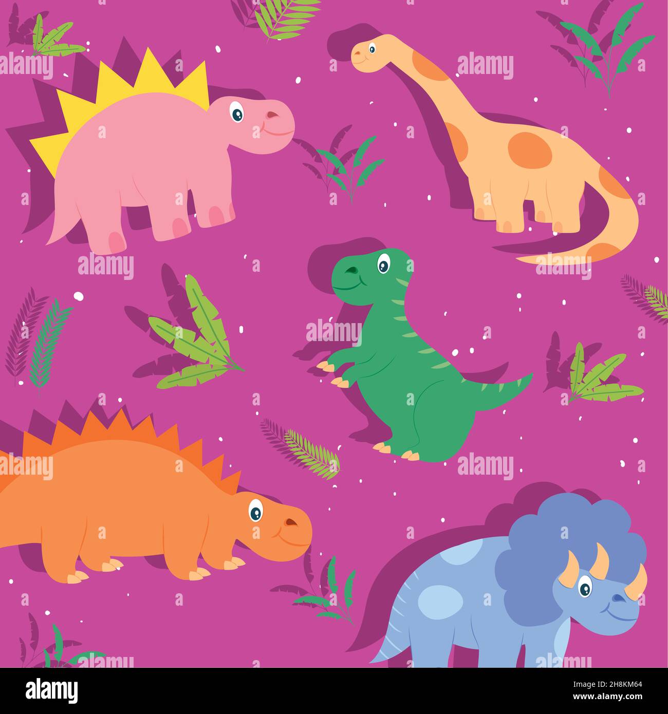 dinosaurs wallpaper design with plants Stock Vector Image & Art - Alamy dinosaurs wallpaper design with plants Stock Vector Image & Art - Alamy