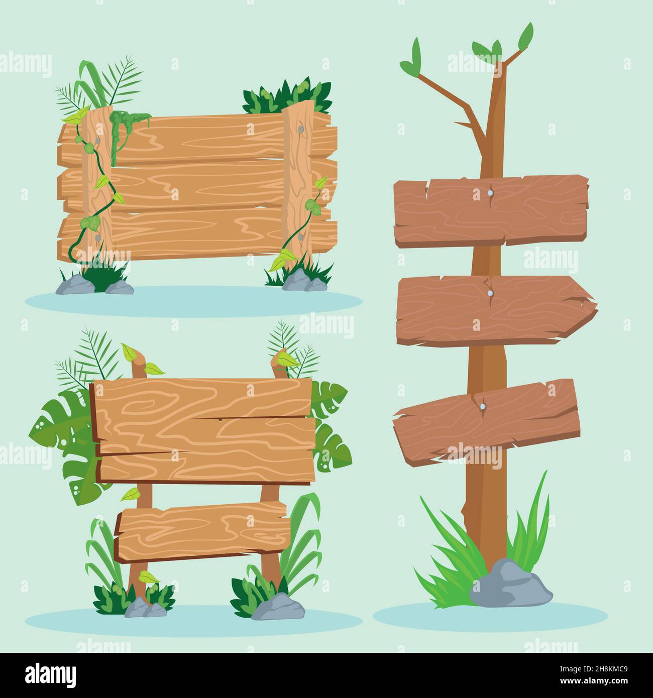 set of three wooden signs Stock Vector Image & Art - Alamy
