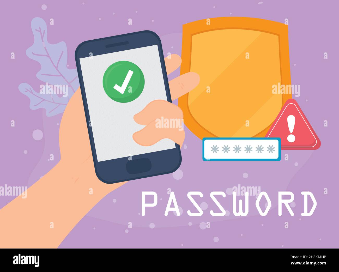 protec password illustration with items Stock Vector Image & Art - Alamy