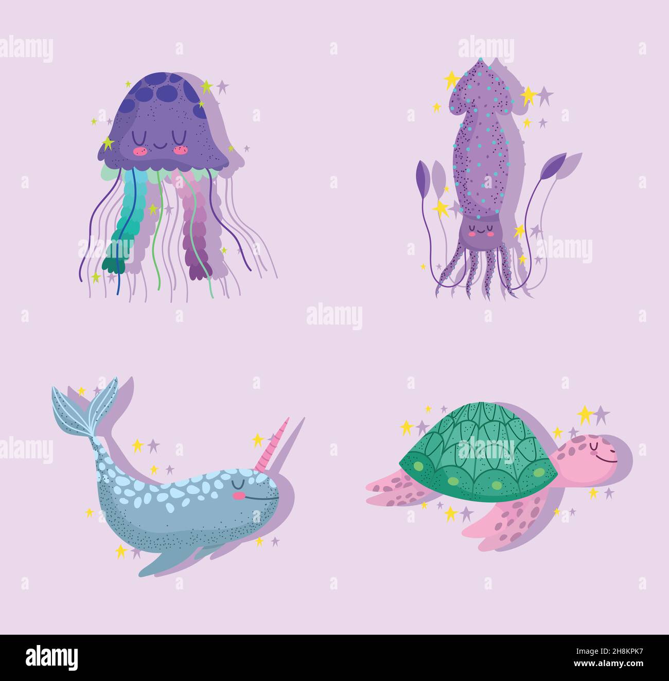 undersea animals cartoon Stock Vector Image & Art - Alamy
