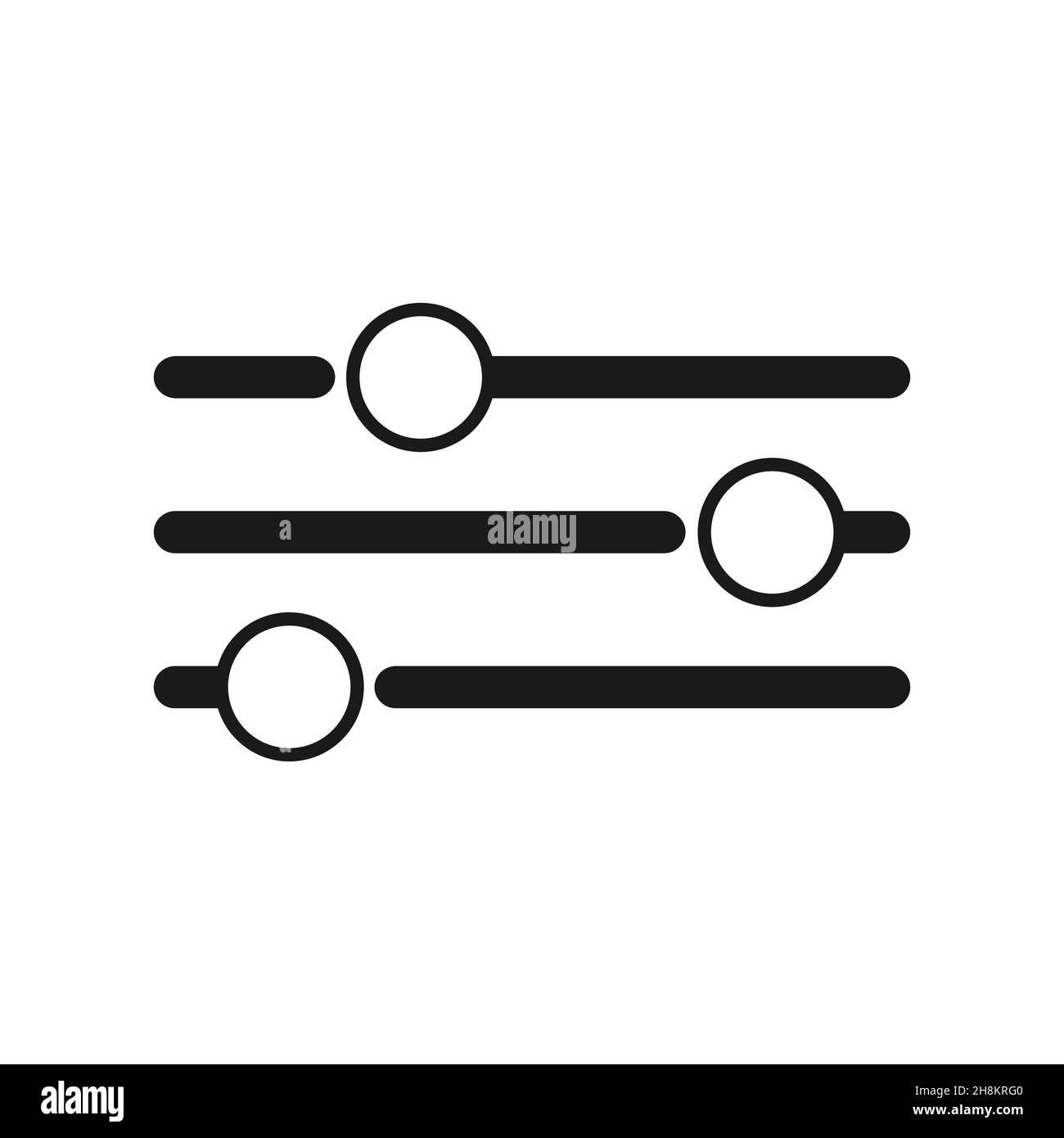 Equalizer or setting icon collection in glyph style, vector Stock Vector