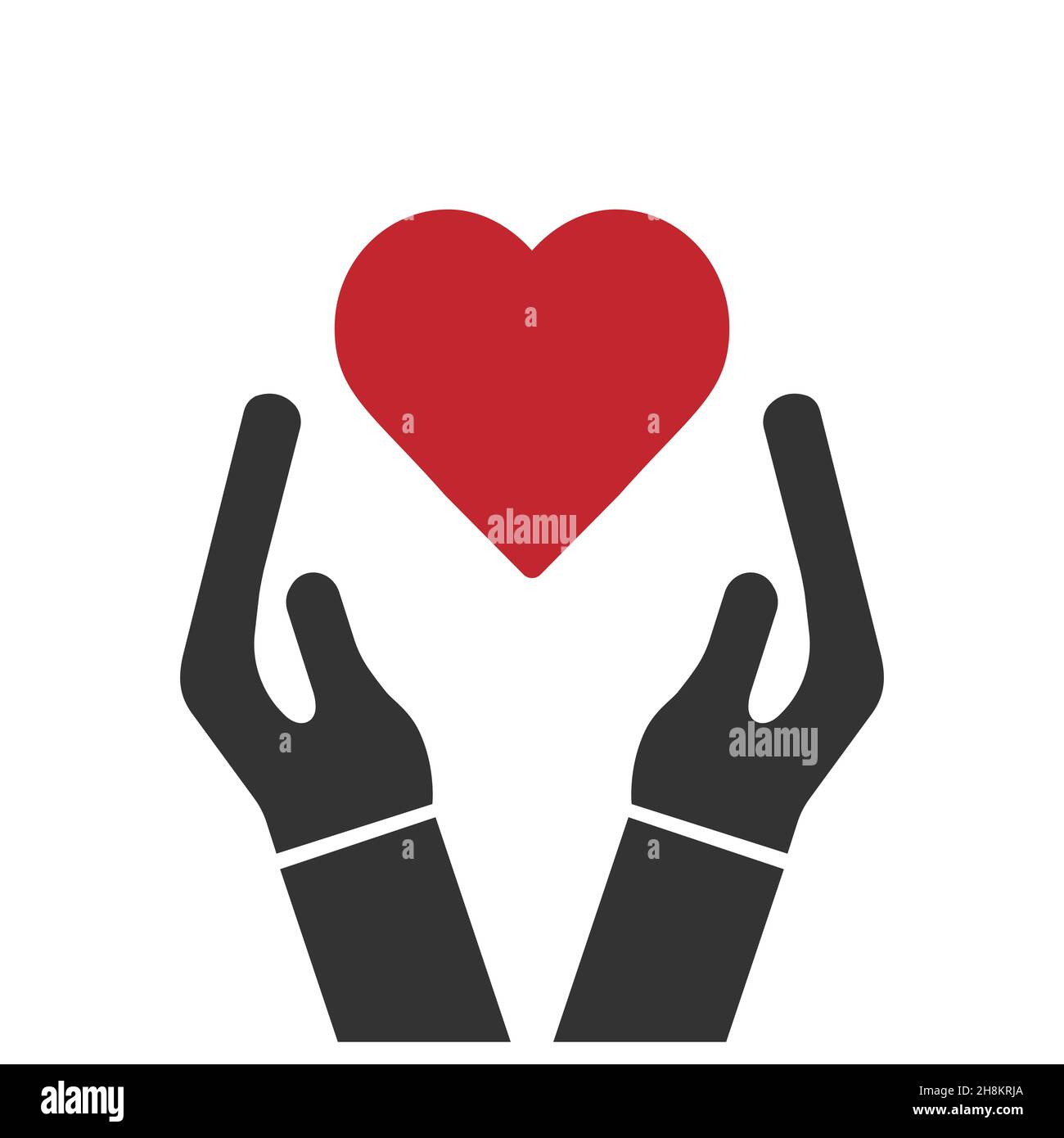 Heart in hand Icon Stock Vector Image & Art - Alamy